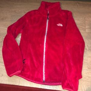 Red fleece North Face Jacket
